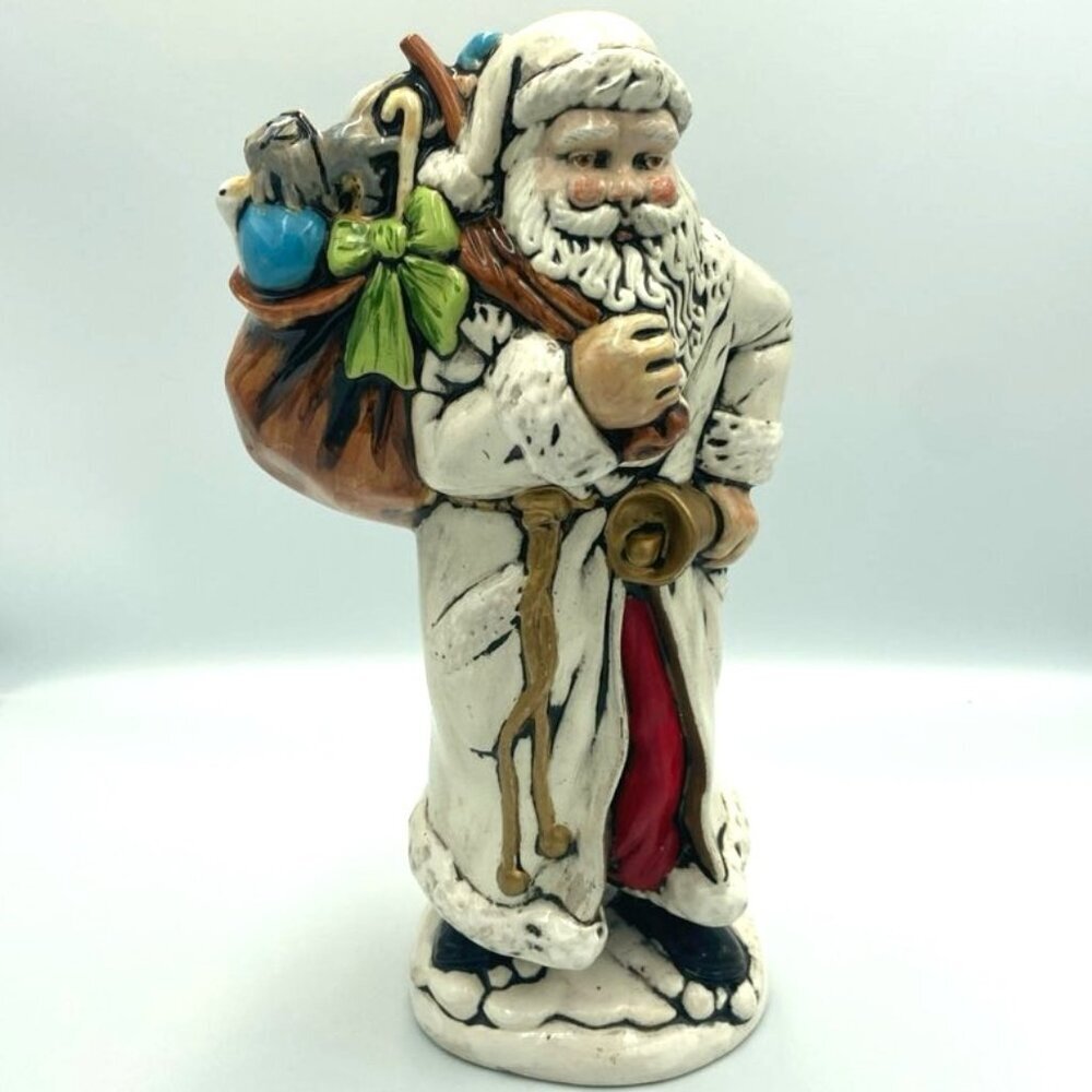 Vtg Ceramic Santa Claus Figurine 11" H Father Christmas St. Nick Old‎ World 1987